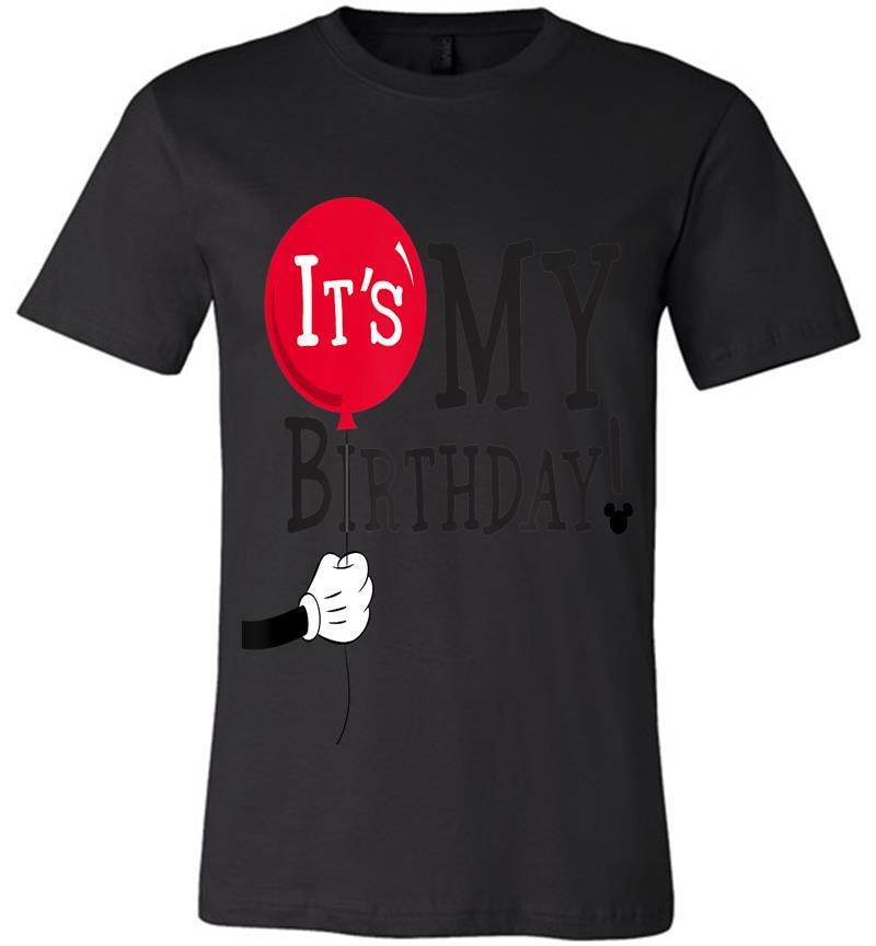 Inktee Store - Disney Mickey Mouse Balloon It'S My Birthday Premium T-Shirt Image