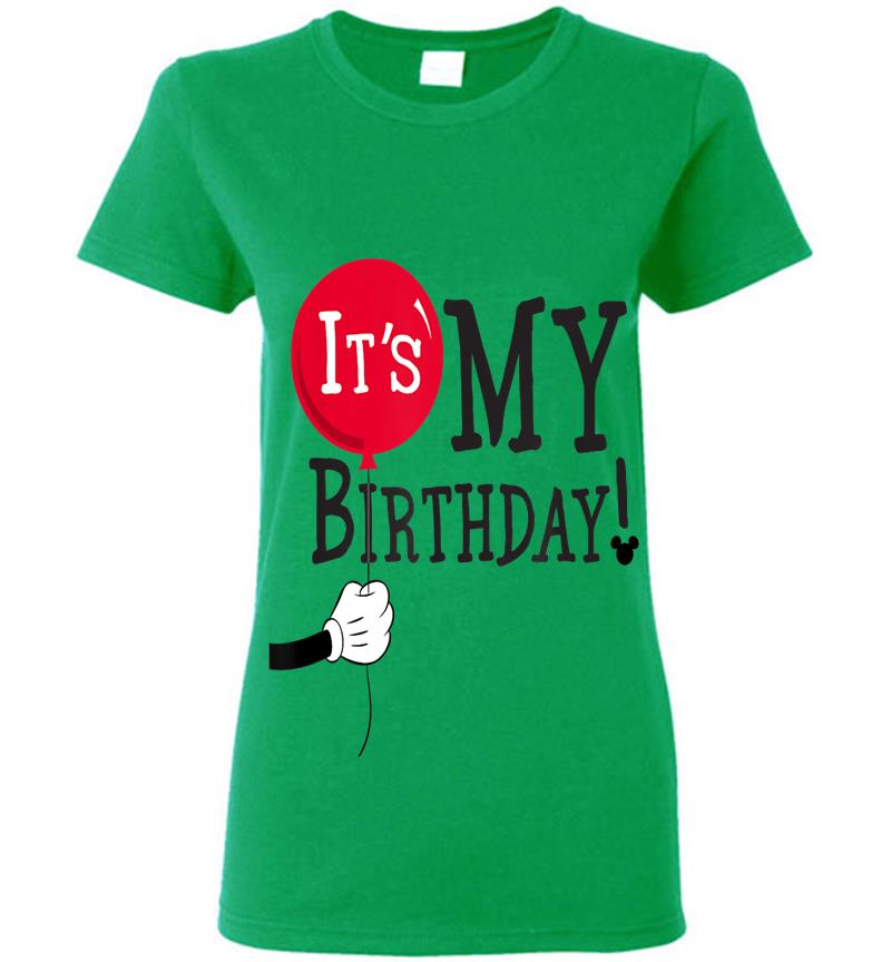 Inktee Store - Disney Mickey Mouse Balloon It'S My Birthday Womens T-Shirt Image