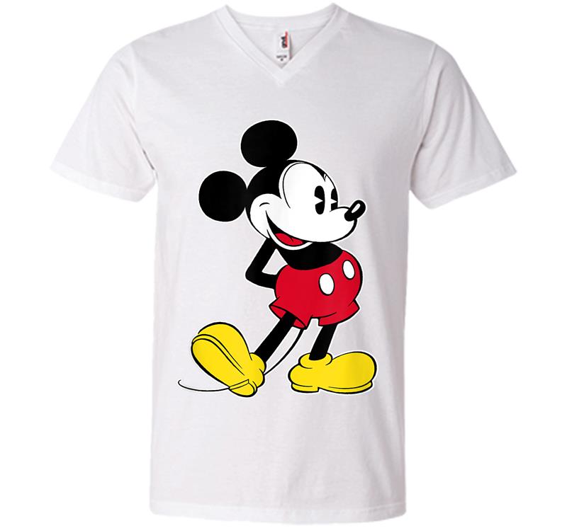 Inktee Store - Disney Mickey Mouse Classic Pose V-Neck T-Shirt Image