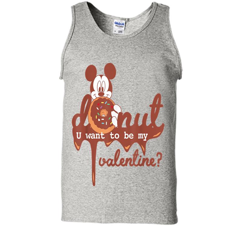 Disney Mickey Mouse Donut U Want To Be My Valentine Mens Tank Top