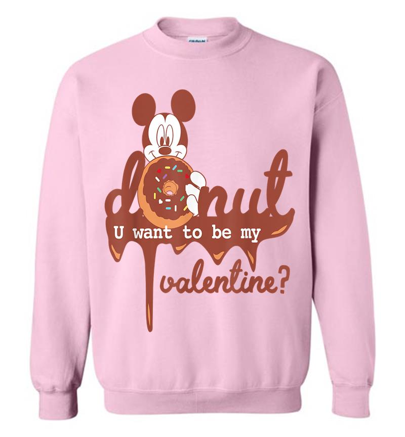 Inktee Store - Disney Mickey Mouse Donut U Want To Be My Valentine Sweatshirt Image