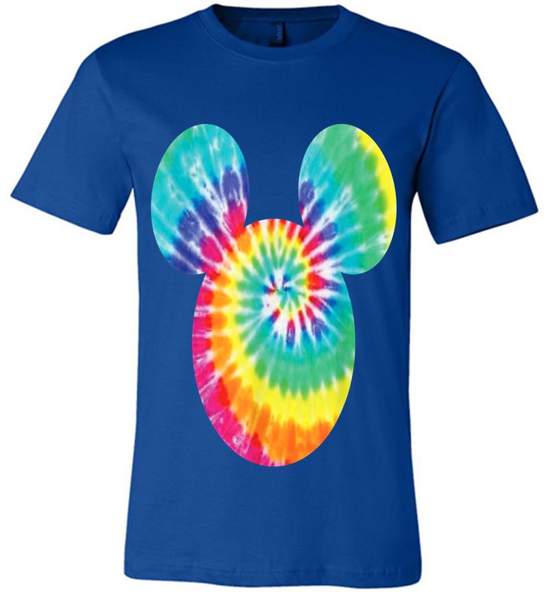 Inktee Store - Disney Mickey Mouse Icon Rainbow Tie-Dye Premium T-Shirt Image
