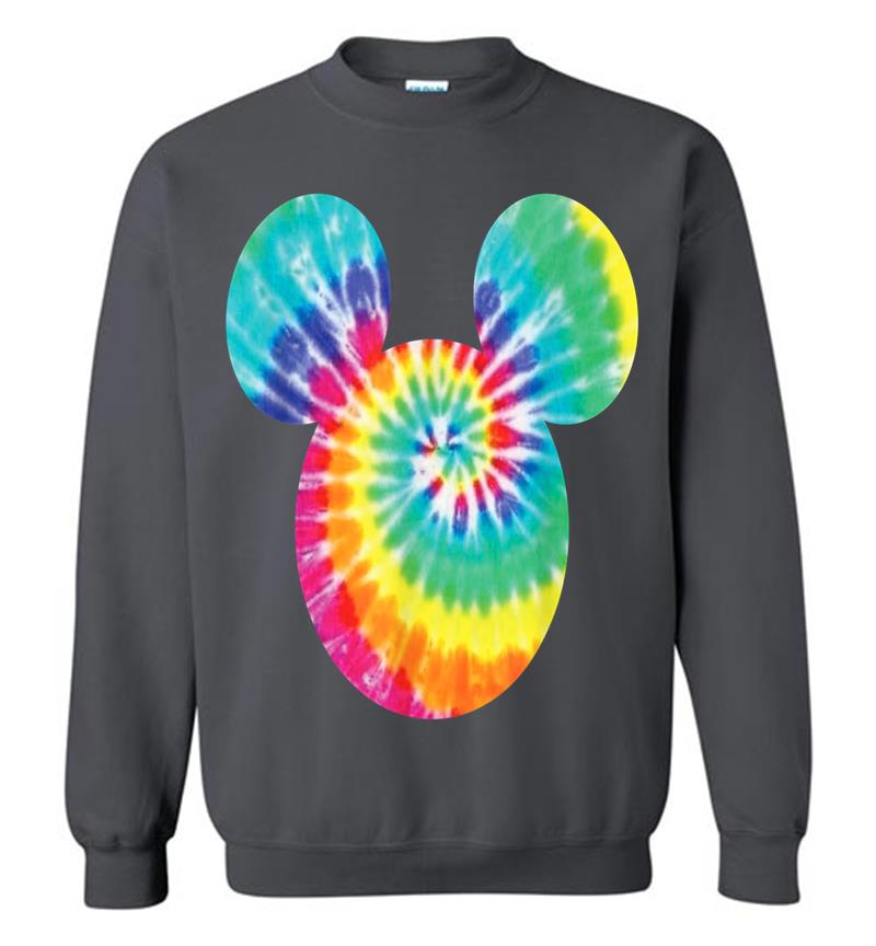 Inktee Store - Disney Mickey Mouse Icon Rainbow Tie-Dye Sweatshirt Image