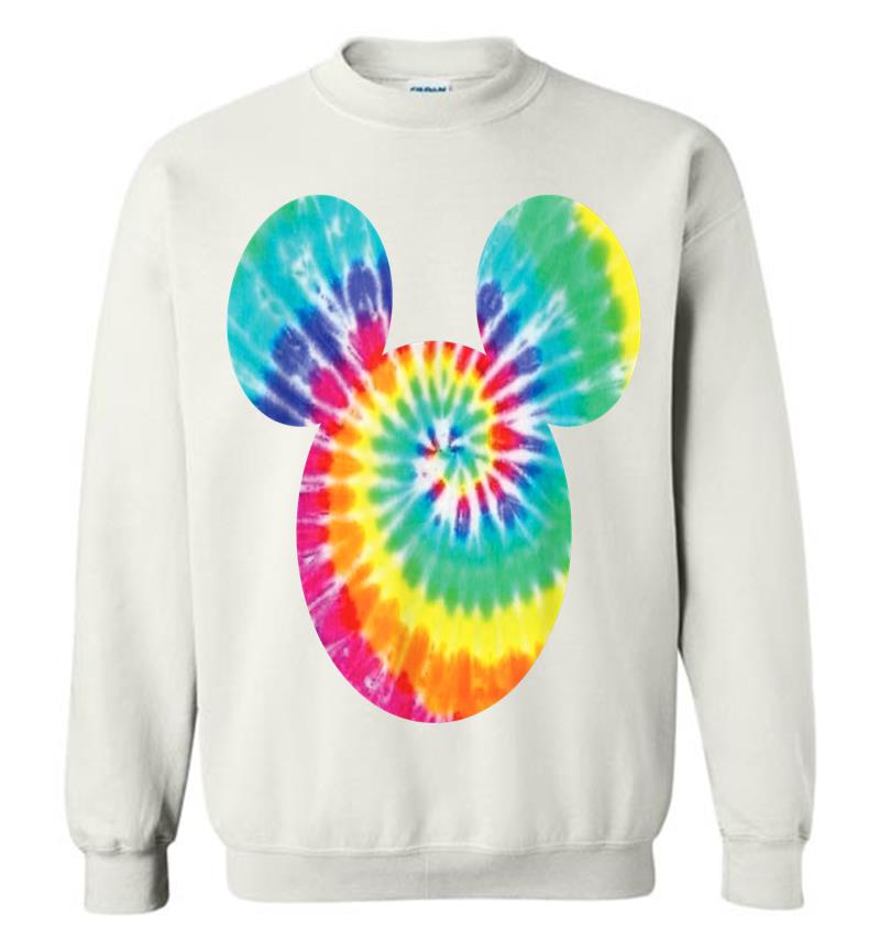 Inktee Store - Disney Mickey Mouse Icon Rainbow Tie-Dye Sweatshirt Image