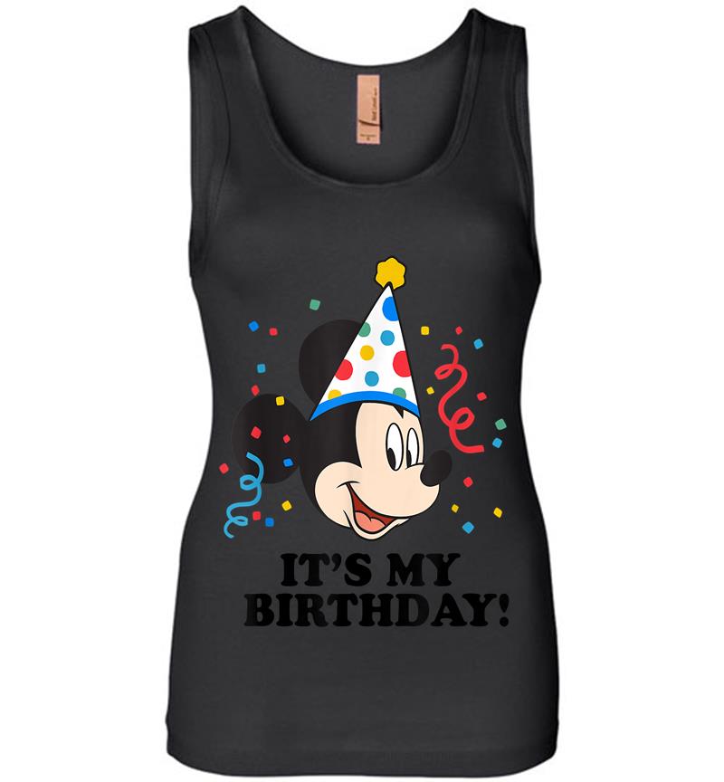 Disney Mickey Mouse It's My Birthday! Womens Jersey Tank Top