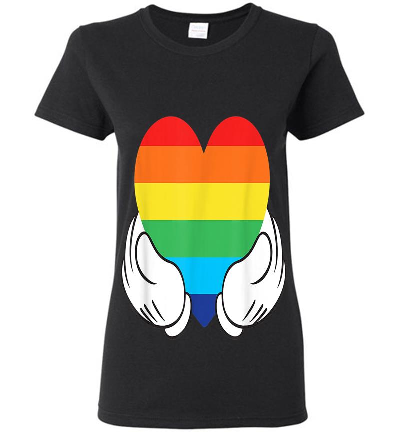 Disney Mickey Mouse Rainbow Hands Womens T-Shirt