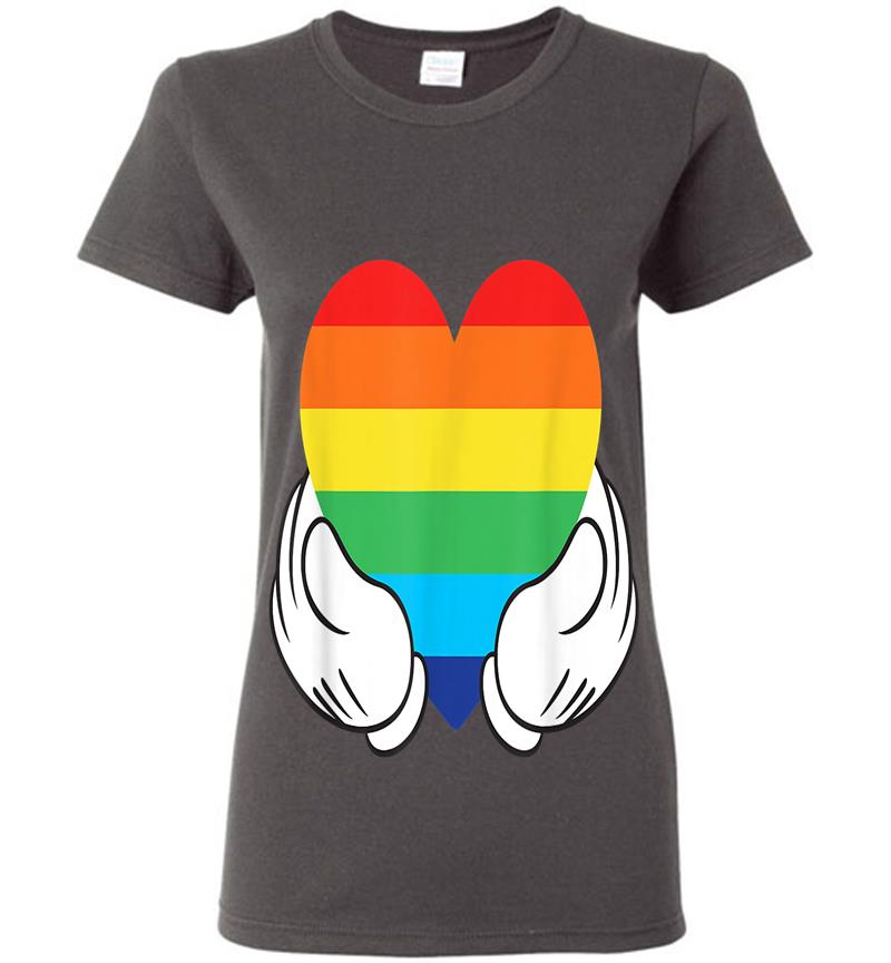 Inktee Store - Disney Mickey Mouse Rainbow Hands Womens T-Shirt Image