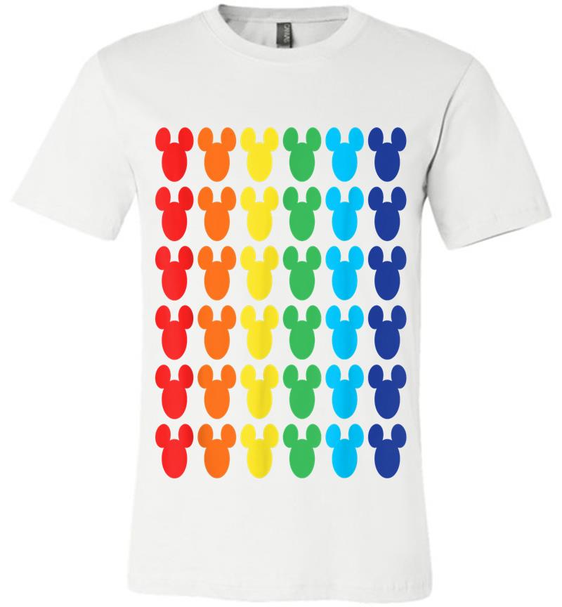 Inktee Store - Disney Mickey Mouse Rainbow Icons Premium T-Shirt Image