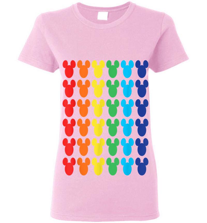 Inktee Store - Disney Mickey Mouse Rainbow Icons Womens T-Shirt Image