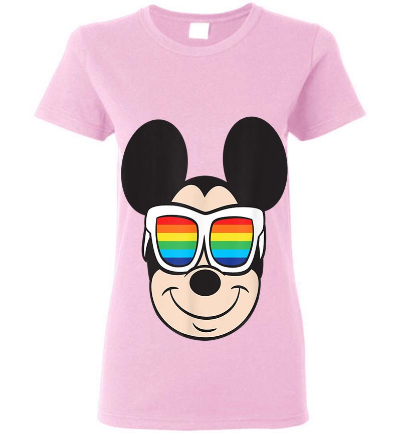 Inktee Store - Disney Mickey Mouse Rainbow Sunglasses Womens T-Shirt Image