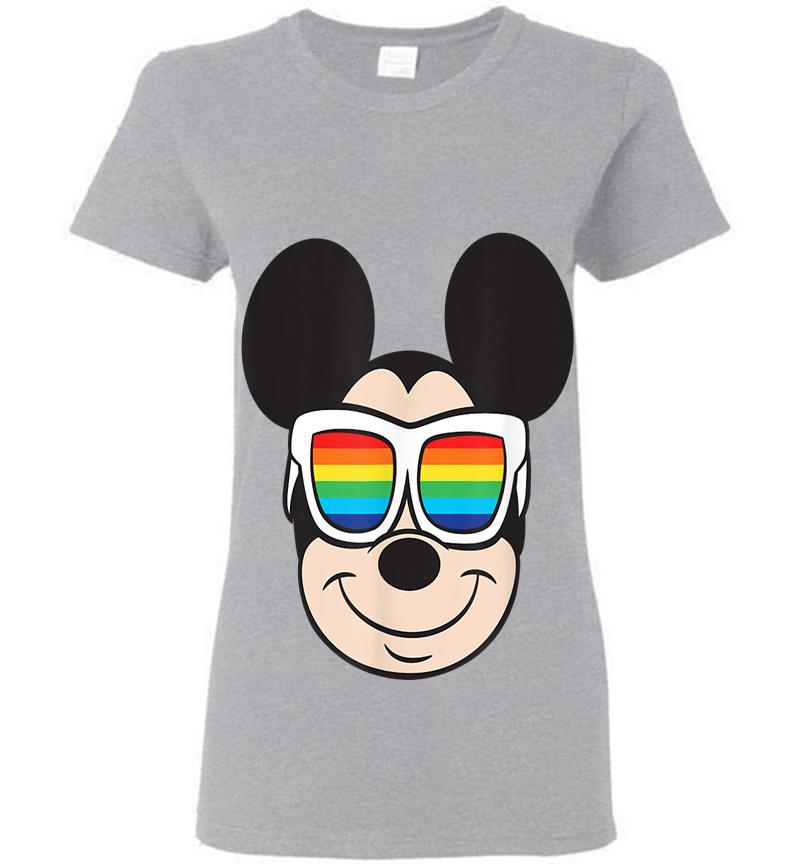 Inktee Store - Disney Mickey Mouse Rainbow Sunglasses Womens T-Shirt Image