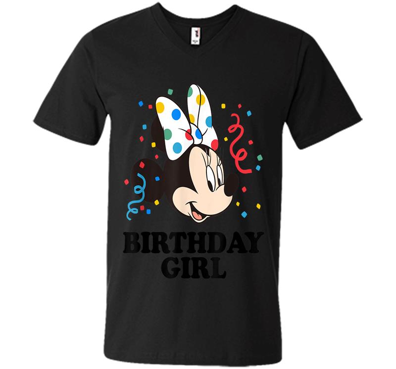 Disney Minnie Mouse Birthday Girl V-neck T-shirt