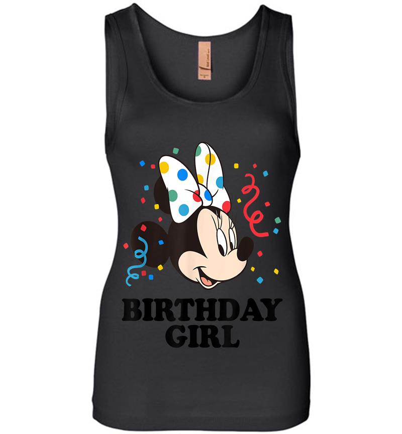 Disney Minnie Mouse Birthday Girl Womens Jersey Tank Top