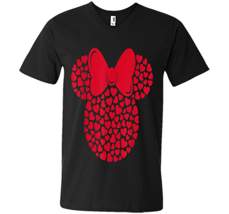 Disney Minnie Mouse Icon Filled With Hearts V-neck T-shirt