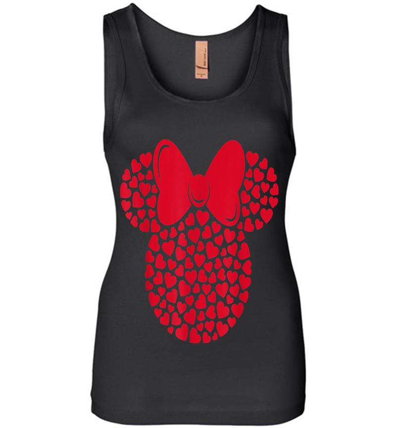 Disney Minnie Mouse Icon Filled With Hearts Womens Jersey Tank Top