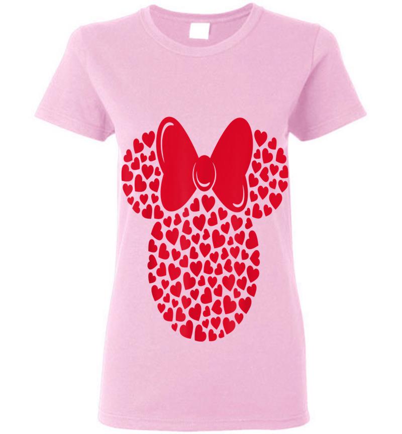 Inktee Store - Disney Minnie Mouse Icon Filled With Hearts Womens T-Shirt Image