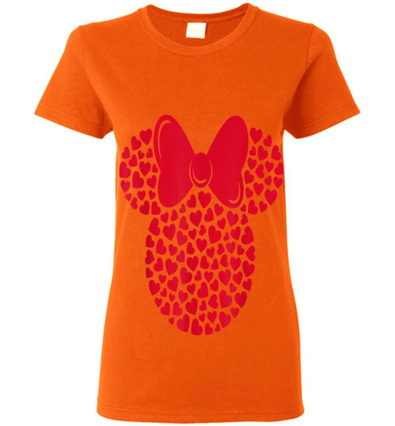 Inktee Store - Disney Minnie Mouse Icon Filled With Hearts Womens T-Shirt Image