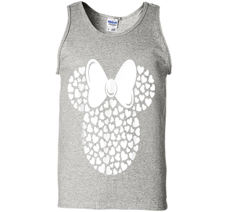 Disney Minnie Mouse Icon Filled With White Hearts Mens Tank Top
