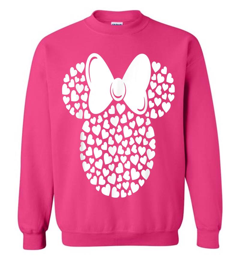 Inktee Store - Disney Minnie Mouse Icon Filled With White Hearts Sweatshirt Image
