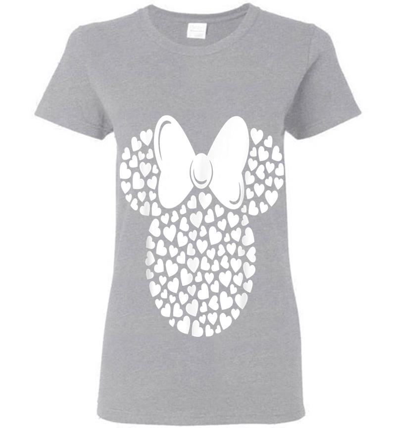 Inktee Store - Disney Minnie Mouse Icon Filled With White Hearts Womens T-Shirt Image