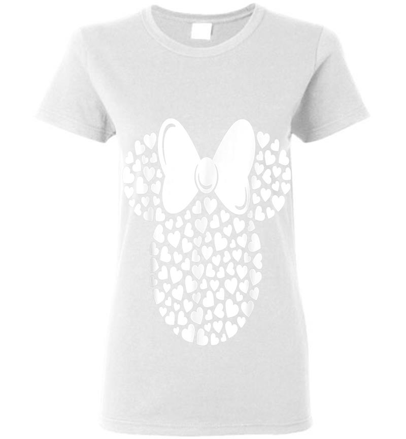 Inktee Store - Disney Minnie Mouse Icon Filled With White Hearts Womens T-Shirt Image