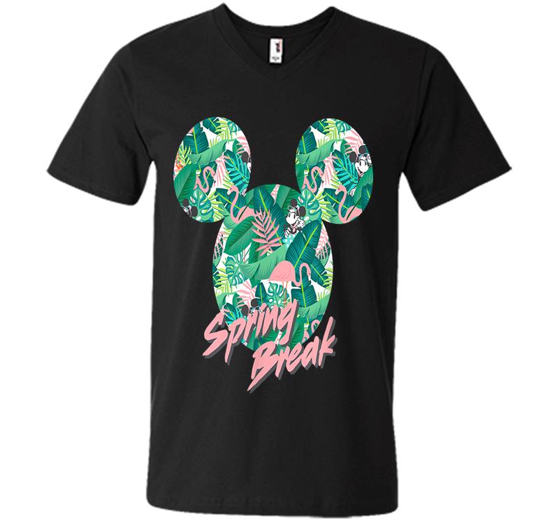 Disney Minnie Mouse Icon Tropical Pink Spring Break V-neck T-shirt