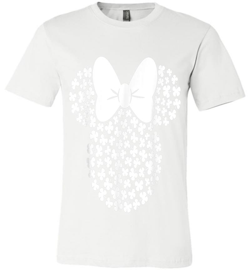Inktee Store - Disney Minnie Mouse Icon White Shamrocks St. Patrick'S Day Premium T-Shirt Image