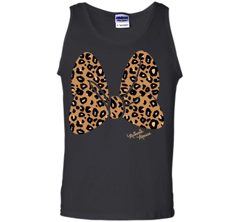 Disney Minnie Mouse Leopard Print Bow Men Tank Top