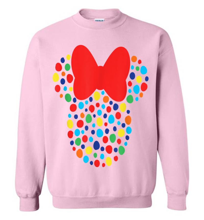 Inktee Store - Disney Minnie Mouse Polka Dot Rainbow Sweatshirt Image