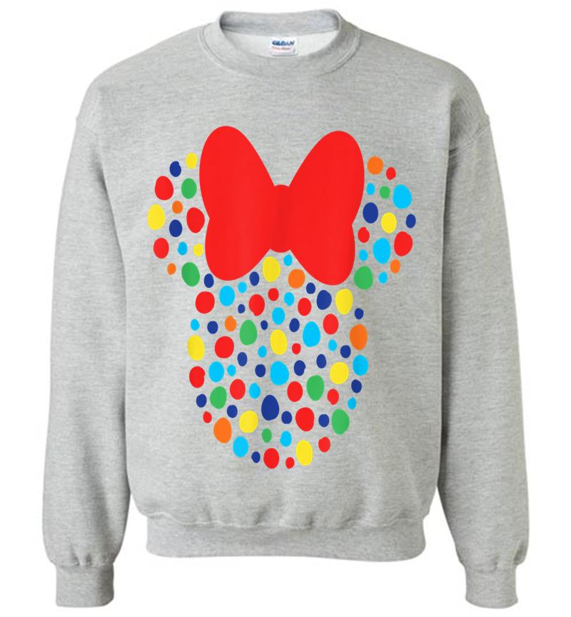 Inktee Store - Disney Minnie Mouse Polka Dot Rainbow Sweatshirt Image