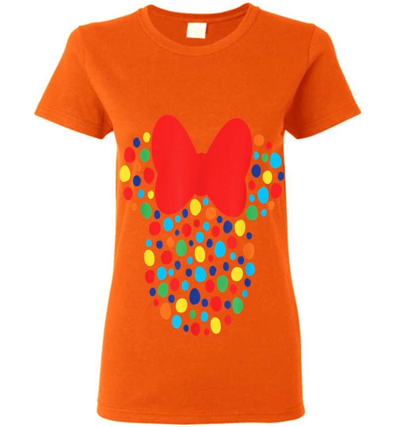 Inktee Store - Disney Minnie Mouse Polka Dot Rainbow Womens T-Shirt Image