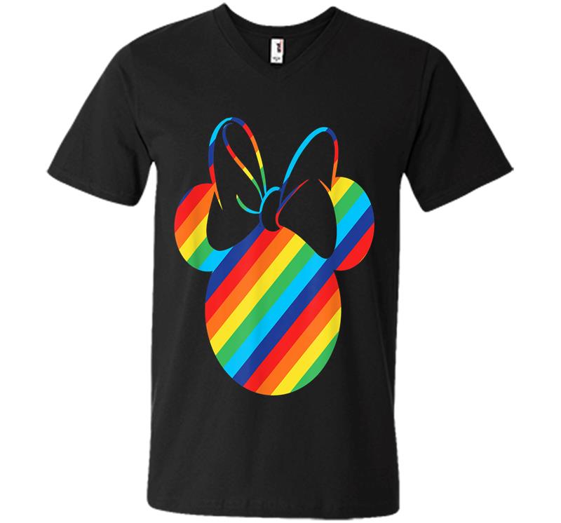 Disney Minnie Mouse Silhouette Rainbow V-neck T-shirt