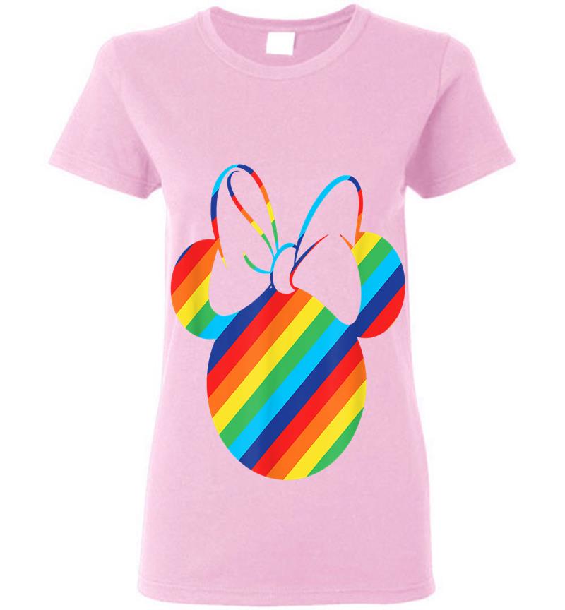 Inktee Store - Disney Minnie Mouse Silhouette Rainbow Womens T-Shirt Image