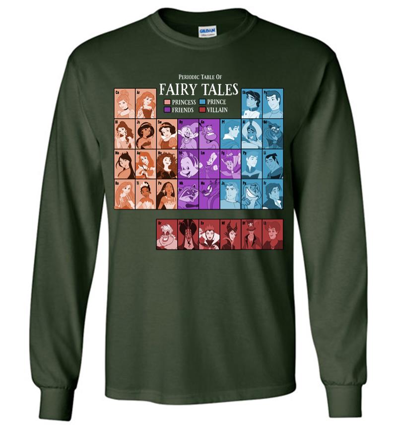 Inktee Store - Disney Princess Periodic Table Fairy Tales Long Sleeve T-Shirt Image