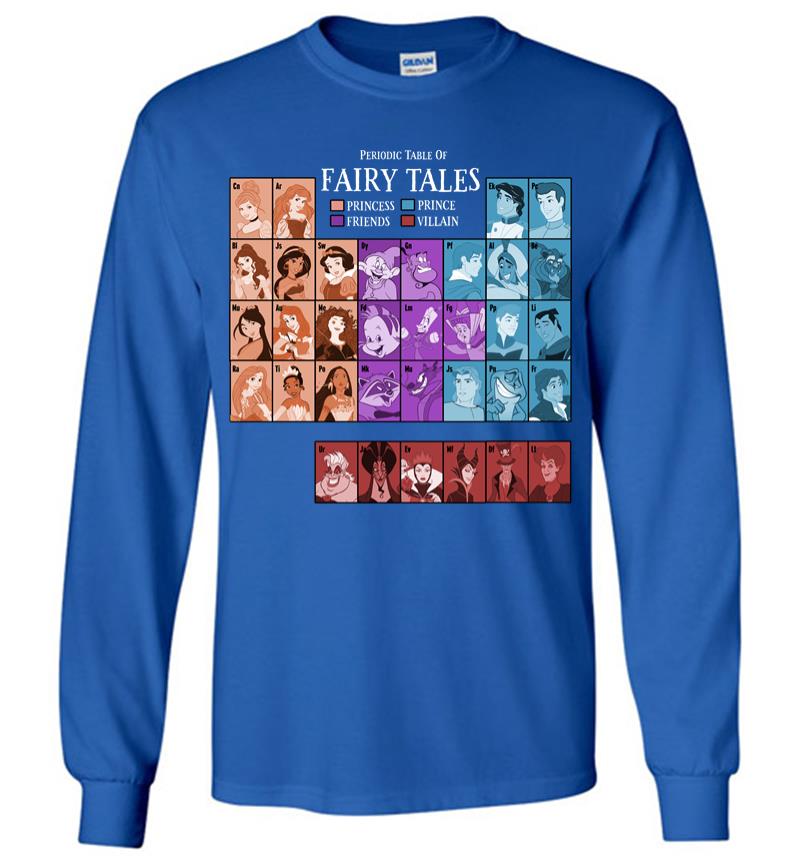 Inktee Store - Disney Princess Periodic Table Fairy Tales Long Sleeve T-Shirt Image