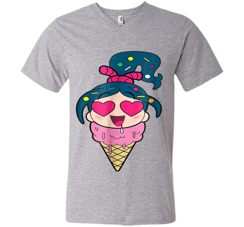 Inktee Store - Disney Ralph Breaks The Internet Vanellope Ice Cream V-Neck T-Shirt Image