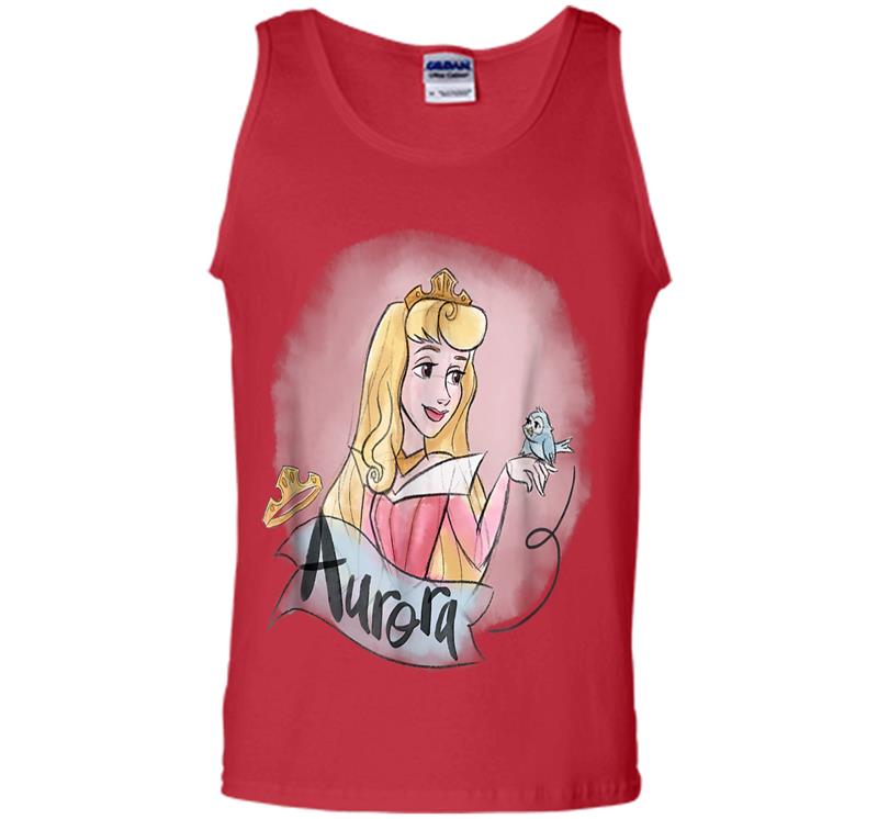 Inktee Store - Disney Sleeping Beauty Princess Aurora In Pink Dress Mens Tank Top Image