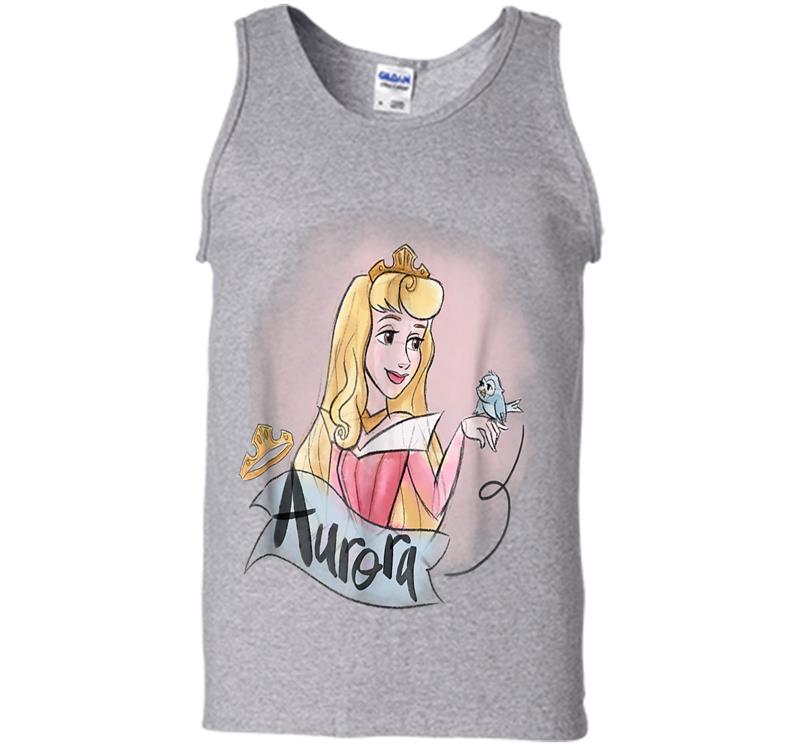 Inktee Store - Disney Sleeping Beauty Princess Aurora In Pink Dress Mens Tank Top Image