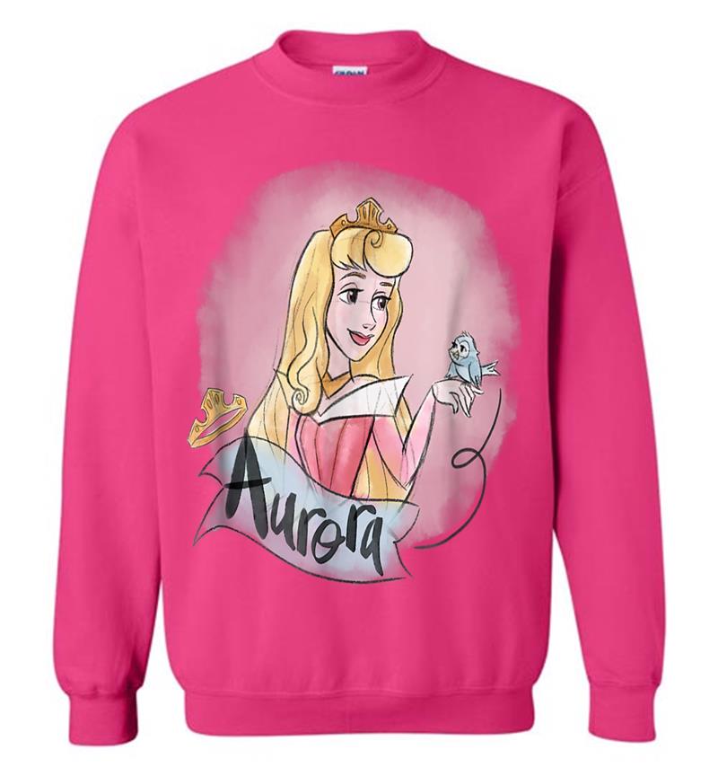 Inktee Store - Disney Sleeping Beauty Princess Aurora In Pink Dress Sweatshirt Image