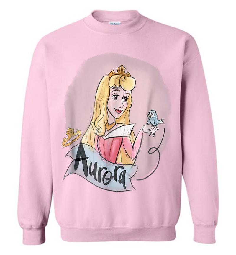 Inktee Store - Disney Sleeping Beauty Princess Aurora In Pink Dress Sweatshirt Image