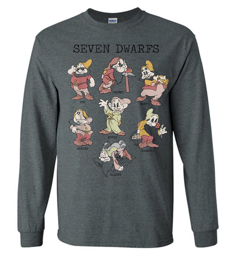 Inktee Store - Disney Snow White Seven Dwarfs Portraits Long Sleeve T-Shirt Image