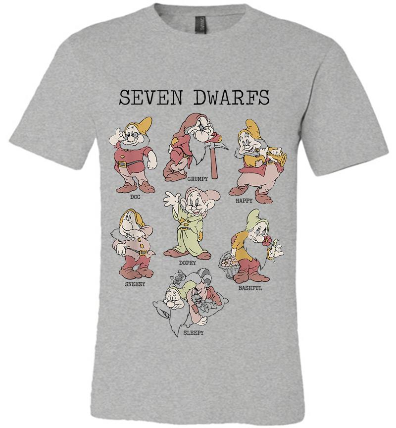 Inktee Store - Disney Snow White Seven Dwarfs Portraits Premium T-Shirt Image