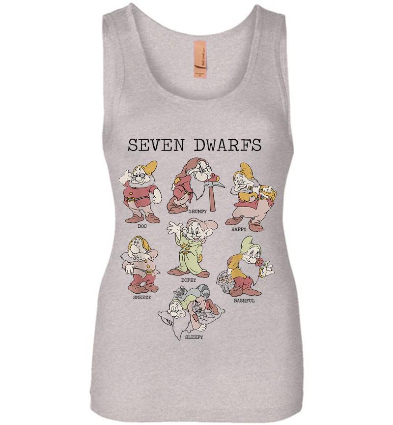 Inktee Store - Disney Snow White Seven Dwarfs Portraits Womens Jersey Tank Top Image