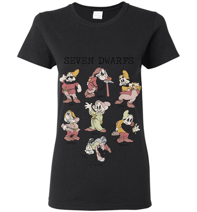 Disney Snow White Seven Dwarfs Portraits Womens T-Shirt