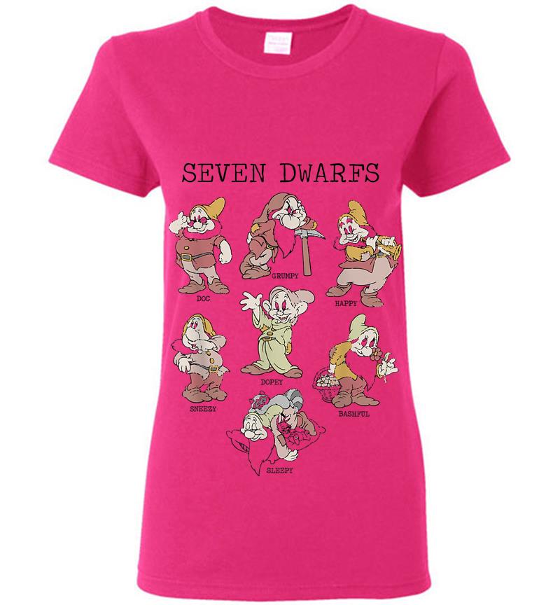 Inktee Store - Disney Snow White Seven Dwarfs Portraits Womens T-Shirt Image