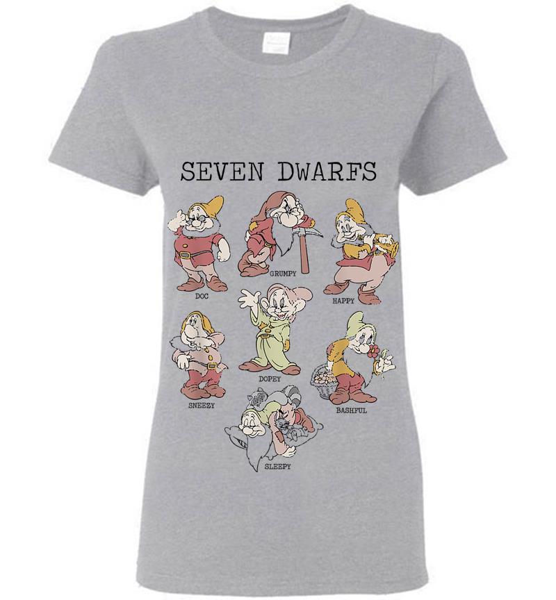 Inktee Store - Disney Snow White Seven Dwarfs Portraits Womens T-Shirt Image