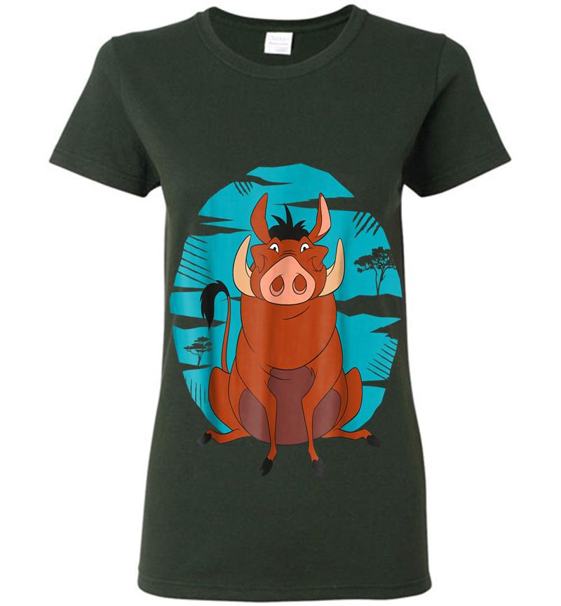 Inktee Store - Disney The Lion King Happy Pumbaa Womens T-Shirt Image