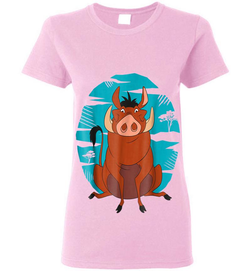 Inktee Store - Disney The Lion King Happy Pumbaa Womens T-Shirt Image