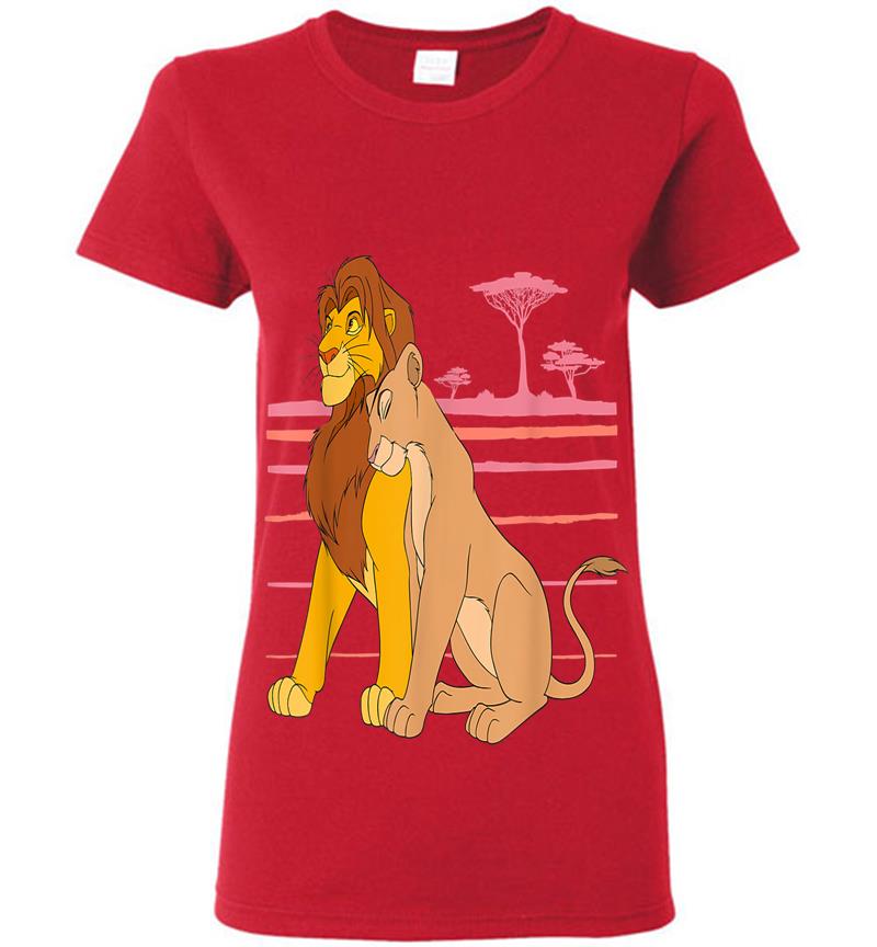 Inktee Store - Disney The Lion King Simba And Nala Love Womens T-Shirt Image