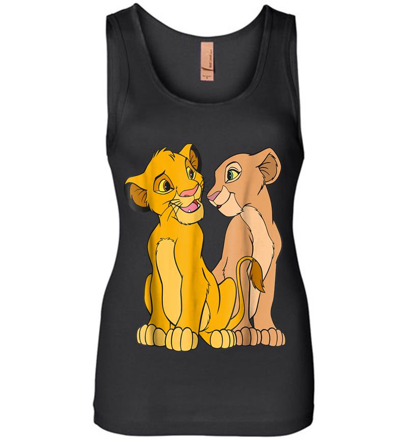 Disney The Lion King Young Simba And Nala Together Womens Jersey Tank Top